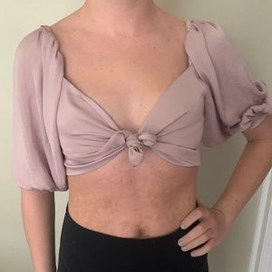 Urban Outfitters Pink Tie Up Crop Top